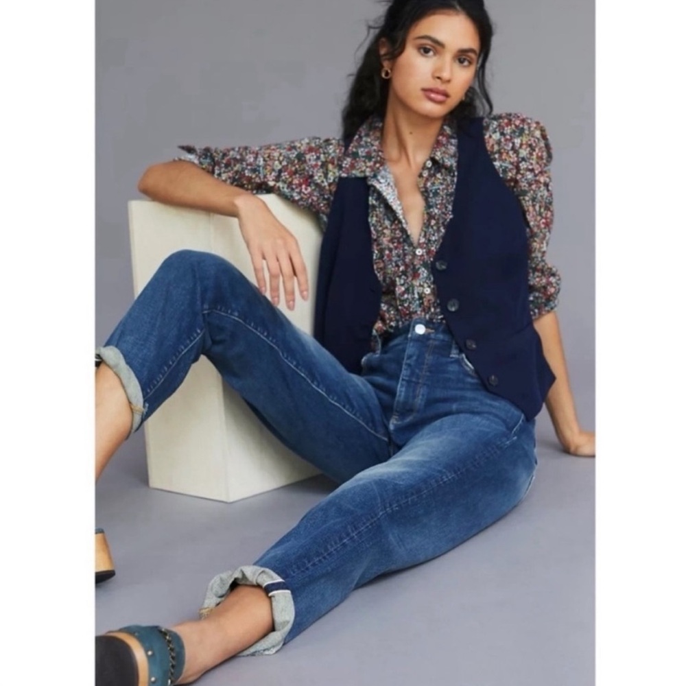 Anthropologie Pilcro Selvedge Boyfriend Jeans Size 32 Blue Relaxed Denim Plus - Picture 8 of 8